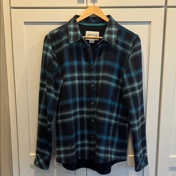 Orvis Other - Orvis Orvis Navy and Teal Blue Flannel Shirt Lightweight Jackets Size L